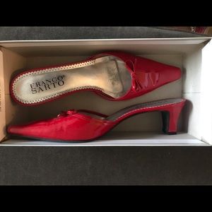 Franco Sarto Red Patent Leather Slides